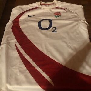 Nike White and Red Rugby Shirt NWT